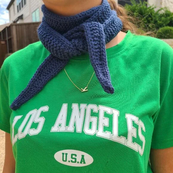 Sophie scarf, Neck scarf small scarf, spring/autumn scarf Knitted Handmade Scarf - Picture 3 of 15